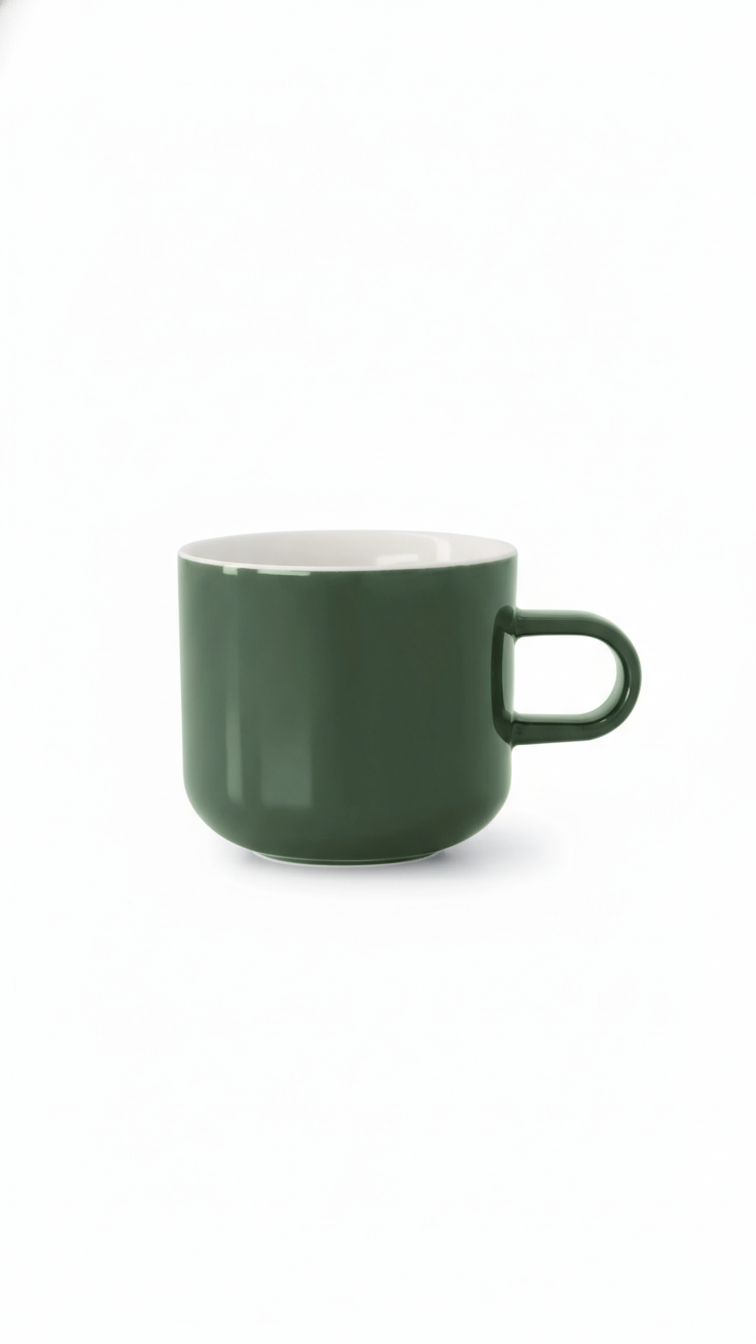 acme kokako bobby mug Green on a white background.